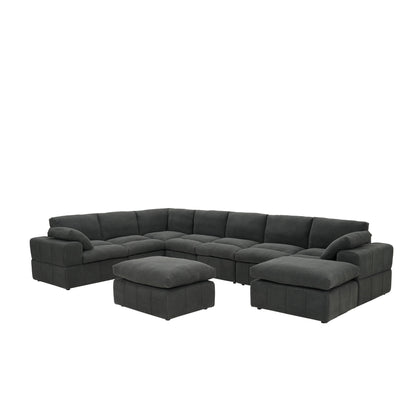 Sectional, Large Arms, Toss Pillows Included