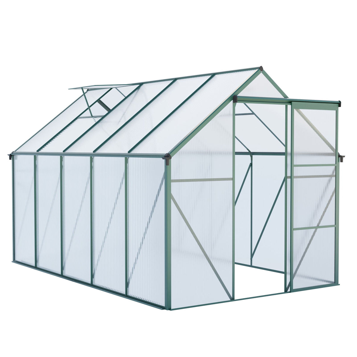 Polycarbonate house Raised Base And Anchor Aluminum Heavy Duty Walk-In houses For Outdoor Backyard In All Season