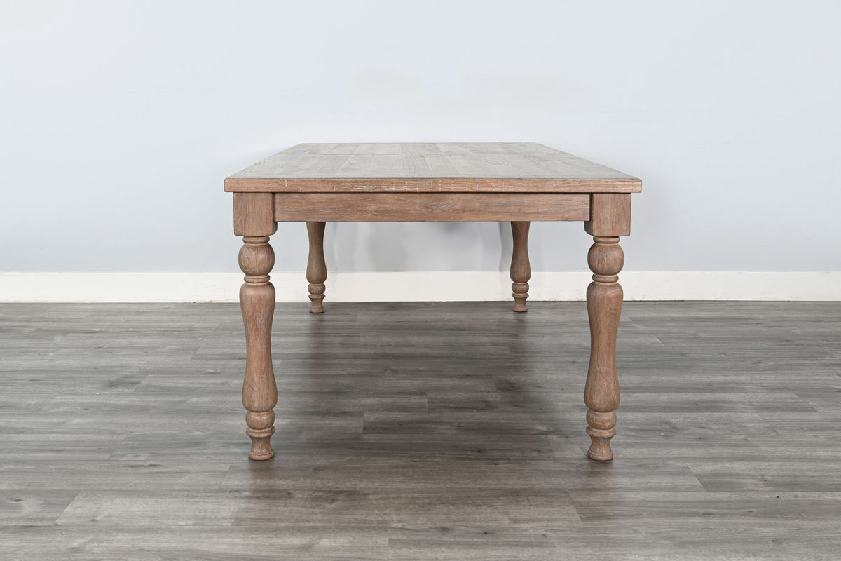 Sierra - Rectangular Dining Table With Extensions With Turned Legs - Amber