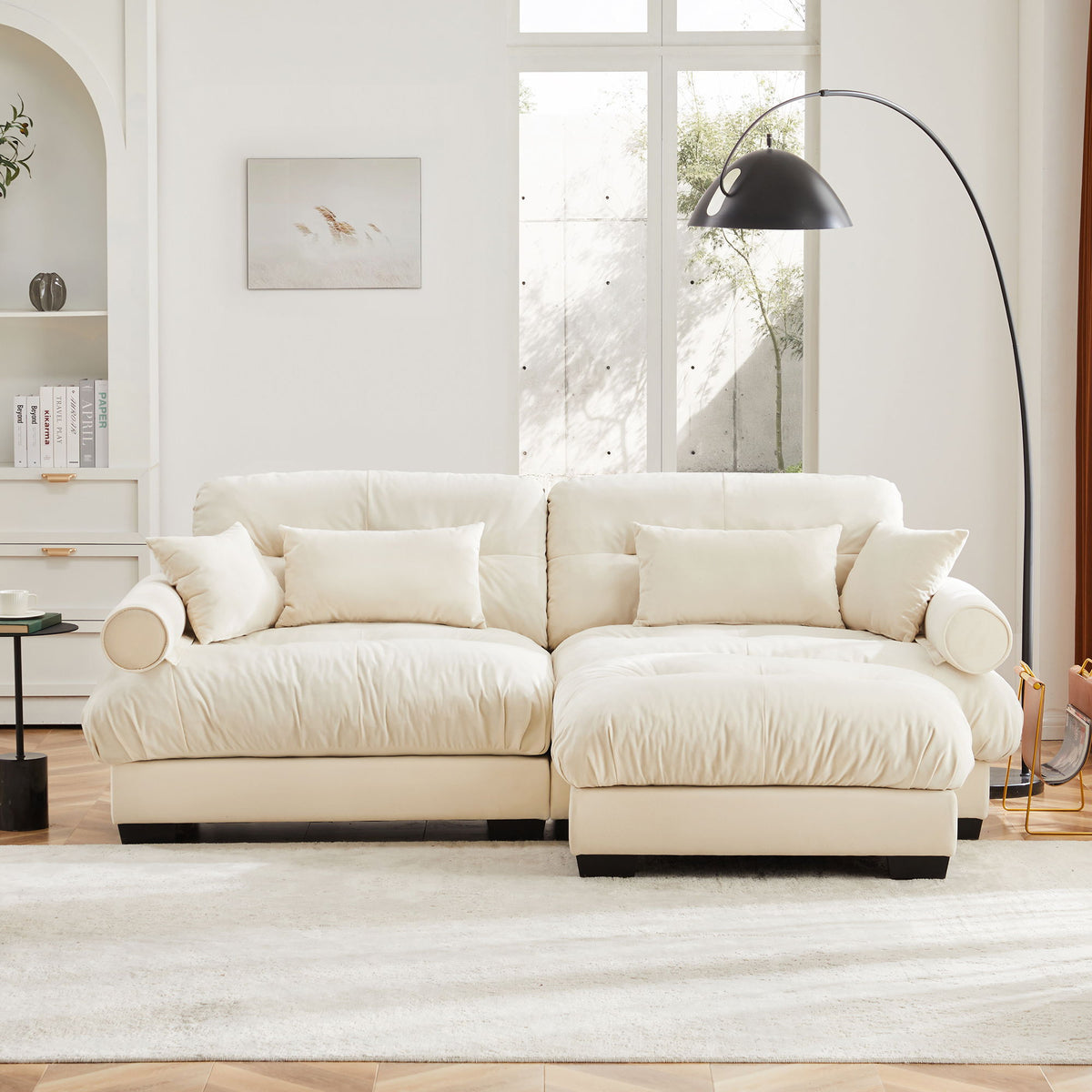 Super Comfort Oversized Modular Sectional Sofa With Movable Ottoman