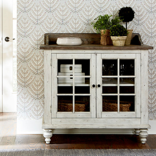 Whitney - Server - Antique Linen / Weathered Gray