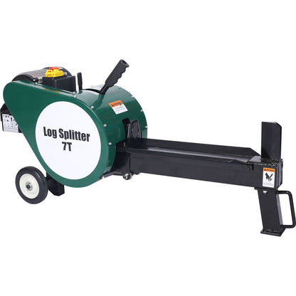 Double Flywheel Electric Log Splitter 7 Ton Portable Firewood Machine Steel - Black