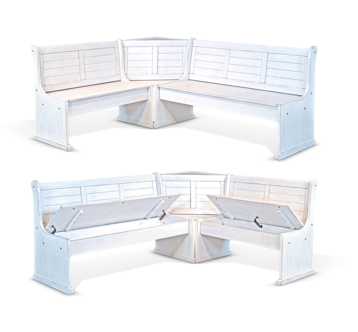 Bayside - Wood Breakfast Nook Dining Set - Marble White