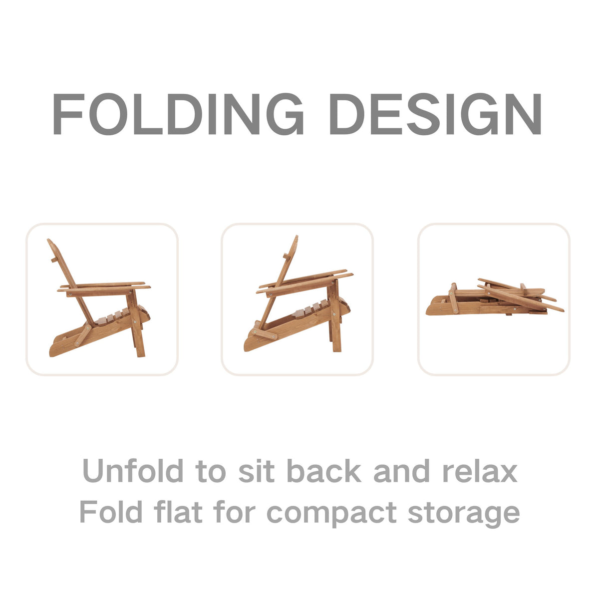 Oversize Outdoor Folding Adirondack Chair, Patio Chair For Garden