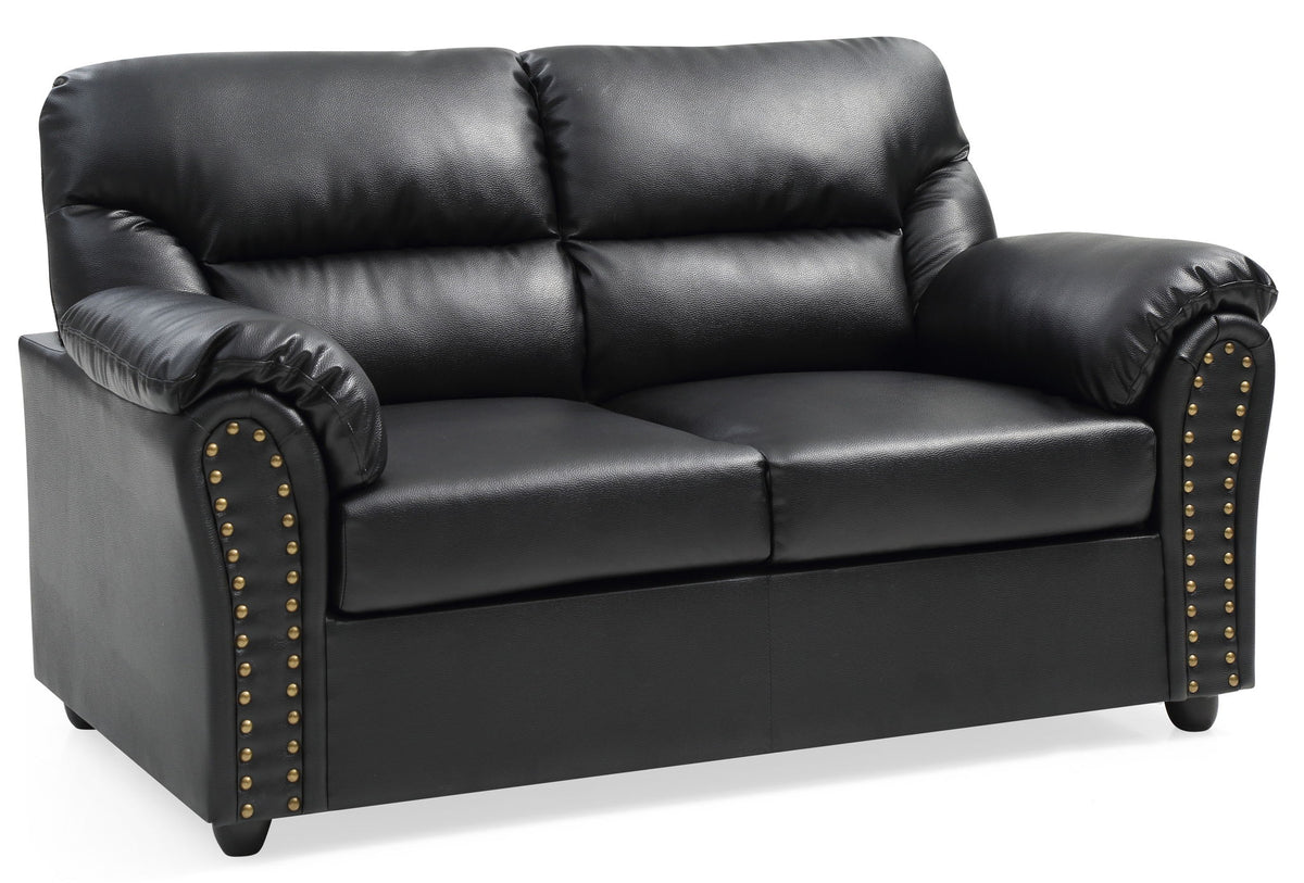 Padded Love Seat For Modern Living - Black