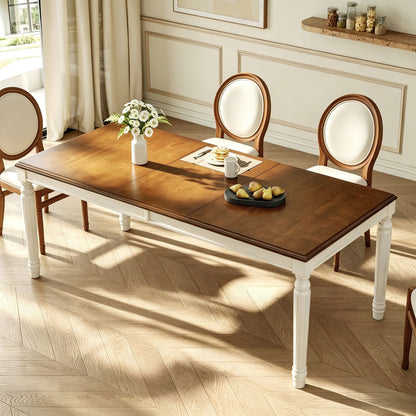 Rectangular Dining Table With Framed Top And Turned Legs - Natural
