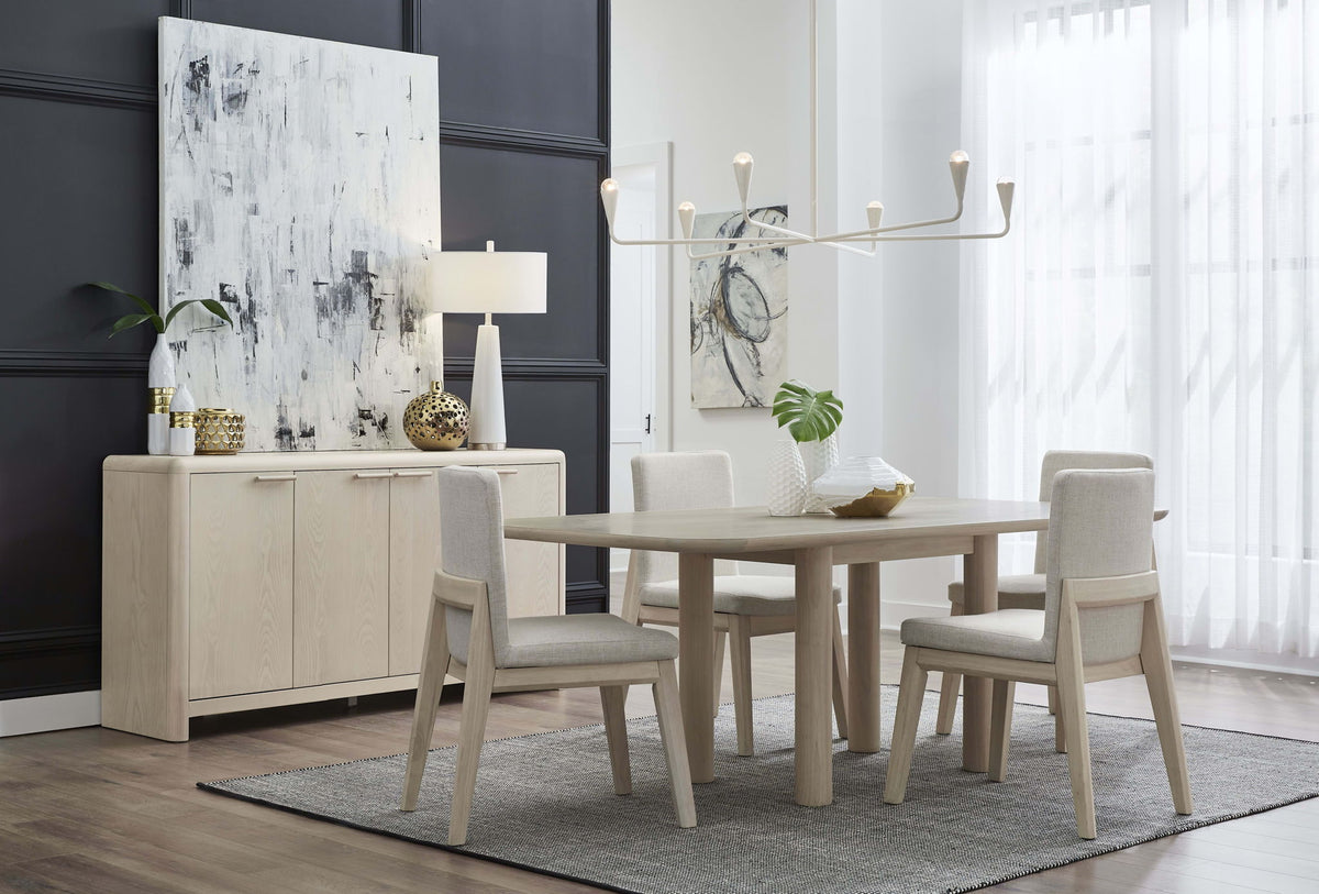 Liv - Ash Wood Rectangular Dining Table - White Sand