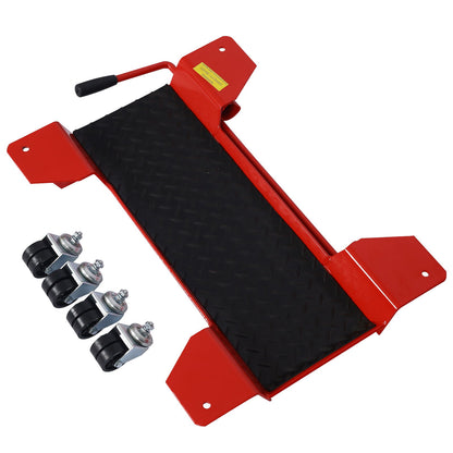 Metal Motorcycle Center Stand Move Dolly For Easy Bike Moving - Red