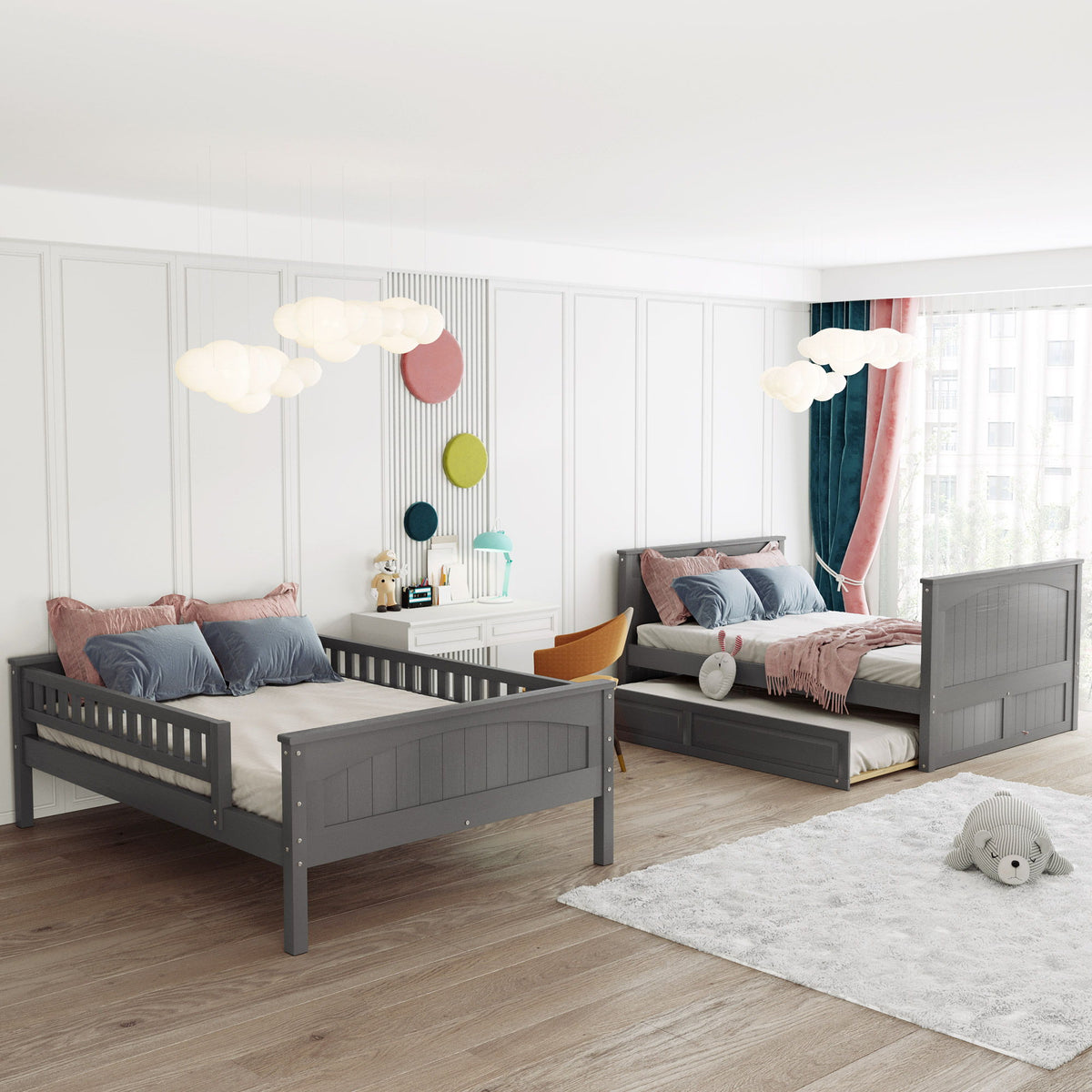 Bunk Bed With Twin Size Trundle, Guardrails