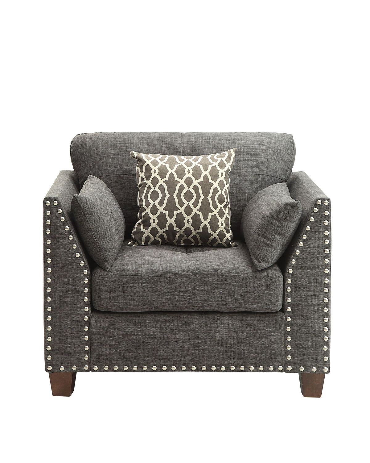 Laurissa - Chair With 3 Pillows - Light Gray