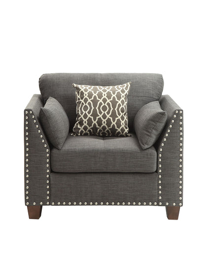 Laurissa - Chair With 3 Pillows - Light Gray