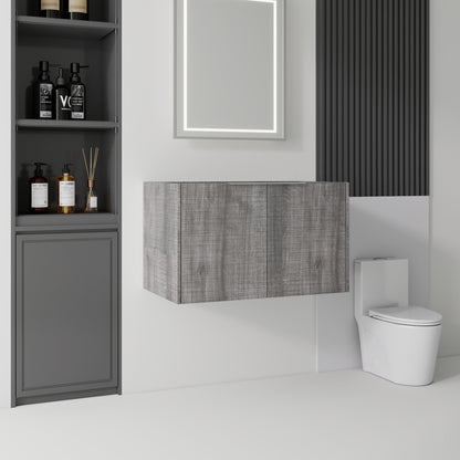 Floating Bathroom Vanity Cabinet With Soft Close Double Doors, Spacious Interior Storage, Wall Mounted, Cabinet Only