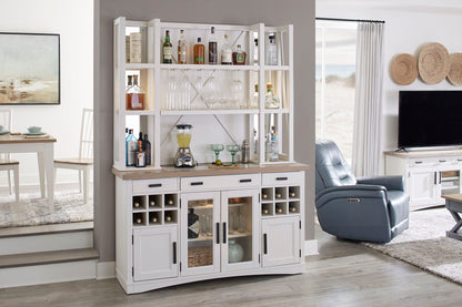 Americana Modern Dining - Buffet And Open Hutch With Quartz Insert - Cotton
