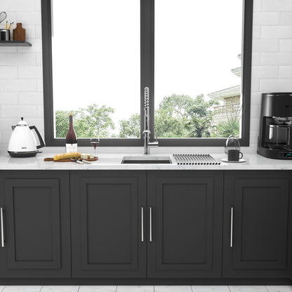 13" Undermount Stainless Steel Kitchen Sink 16 Gauge 9" Deep Single Bowl Basin - Brushed Nickel