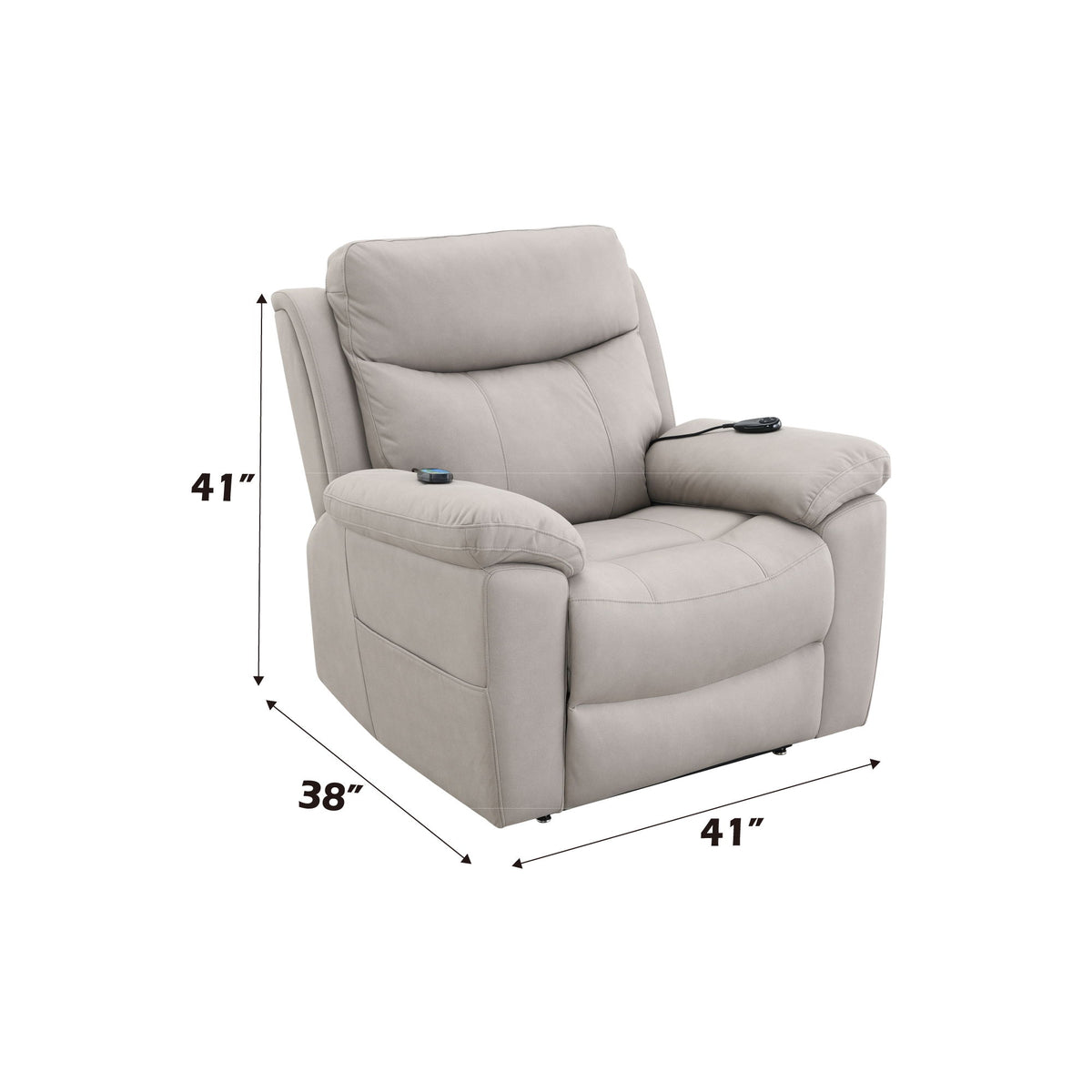Chriki - Power Motion Recliner With Lift Heating Massage Chair - Beige
