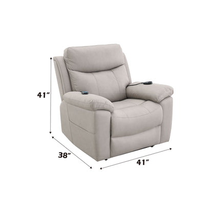 Chriki - Power Motion Recliner With Lift Heating Massage Chair - Beige