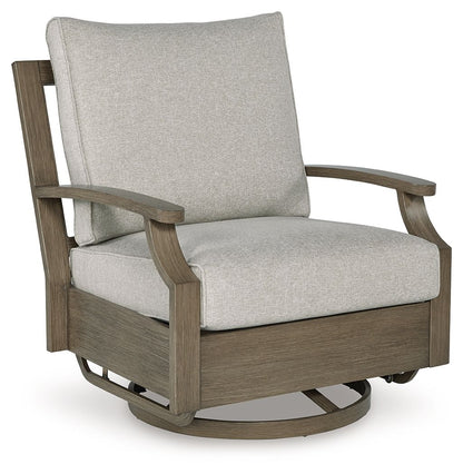 Rainier Ranch - Swivel Glider Chair With Cushion - Brown / Beige