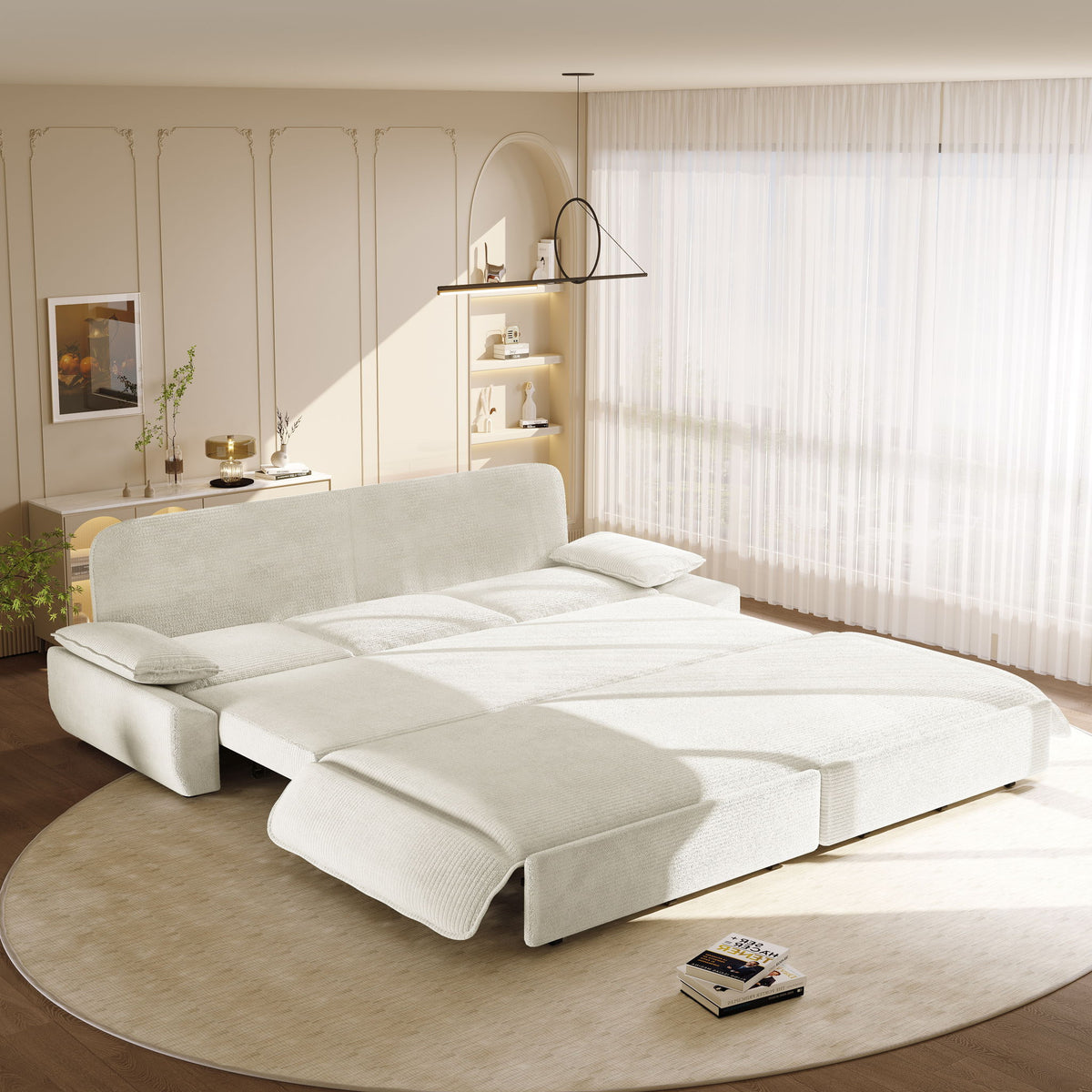 King Size Pull Out Sofa Bed, 3 In 1 Convertible Multifunctional