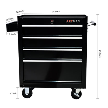 Multifunctional Tool Cart With Wheels And Drawers