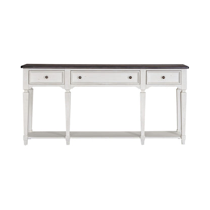 Allyson Park - Hall Table - Wirebrushed White / Charcoal