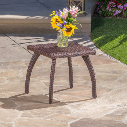 Luminant - Outdoor Side Table With Iron Frame - Brown