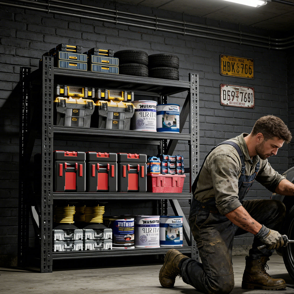 Heavy Duty 4 Shelf Garage Shelving Unit
