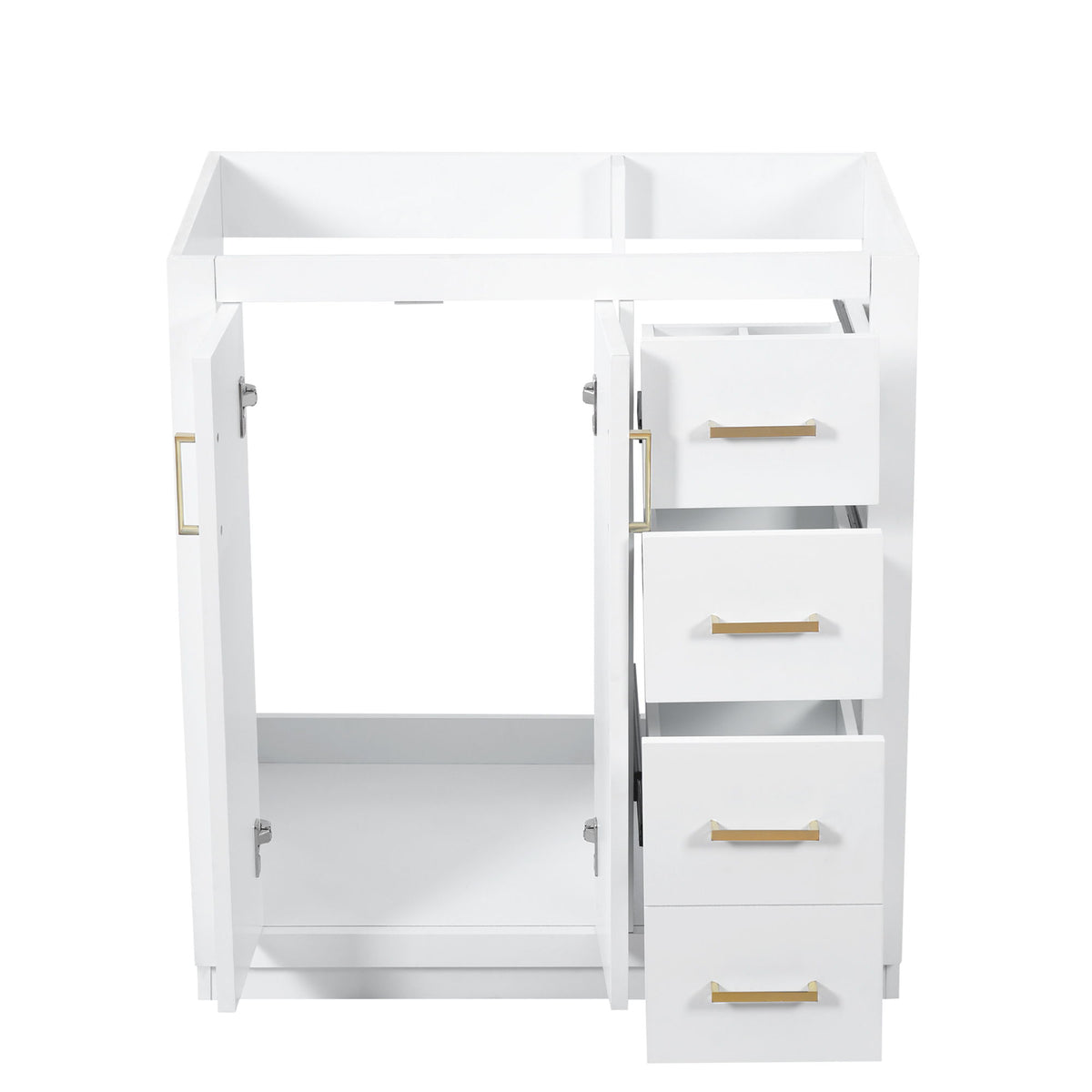 Retro Style Bathroom Vanity With 3 Drawers & Soft-Closing Doors