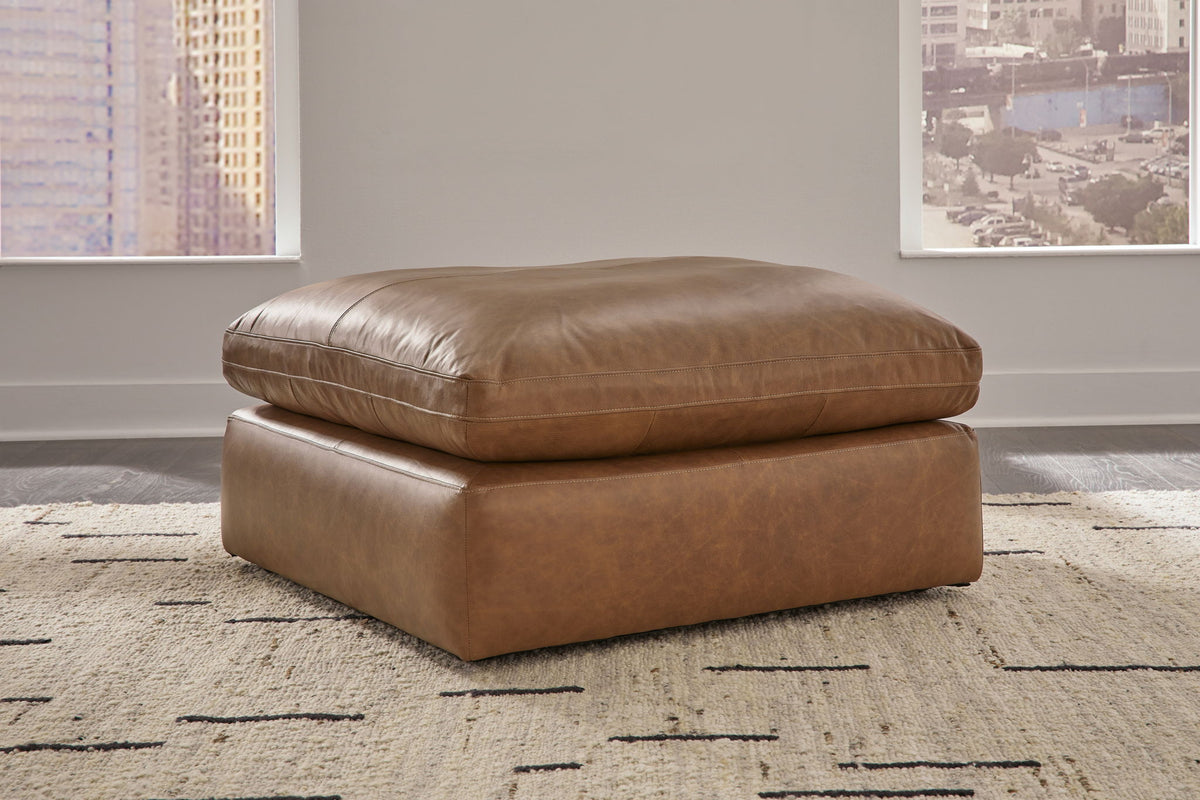 Emilia - 2 Pc. - 2-Piece Sectional Loveseat, Ottoman - Caramel