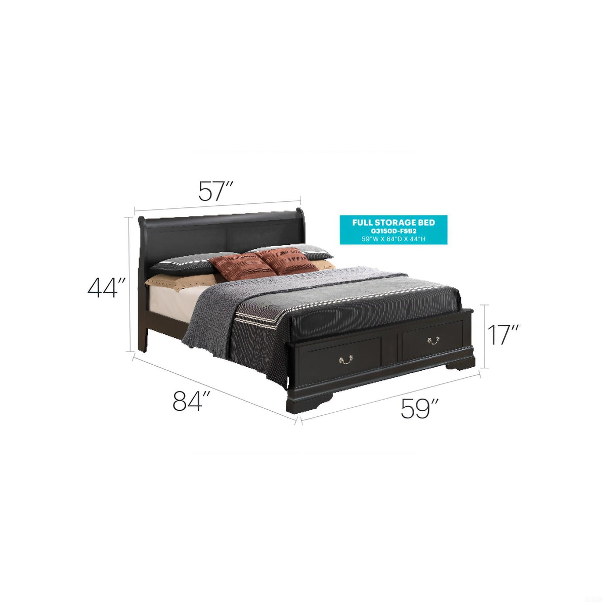 Upholstered Panel Sleigh Bed Design