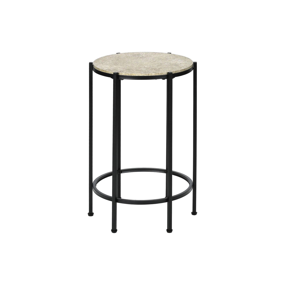 Round Accent Table For Living Room - Black