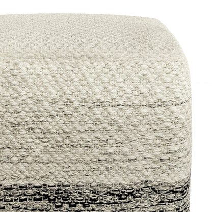 Macie - Square Woven Outdoor / Indoor Pouf - White