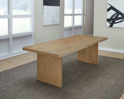 One - Modern Coastal Live Edge Dining Table - White Oak