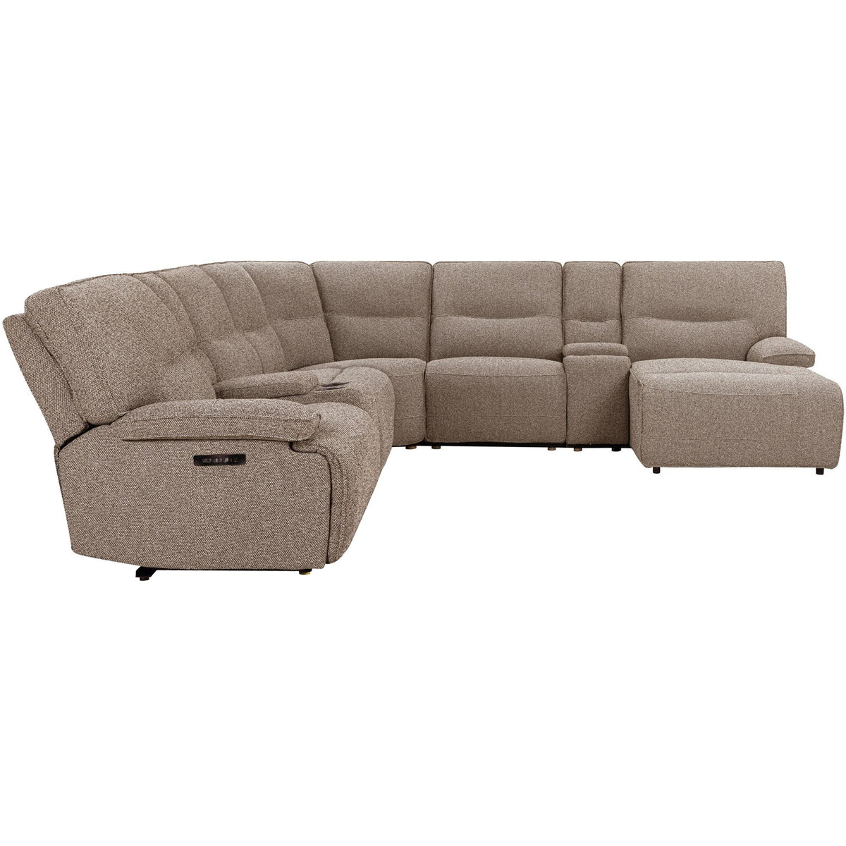 Lucius - 7 Piece Modular Zero Gravity Power Reclining Sectional With Right Arm Facing Chaise - Gellar Earth