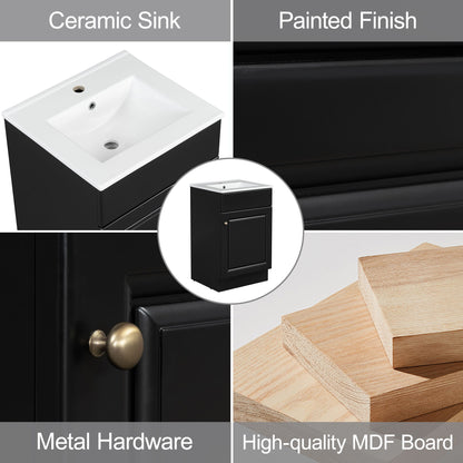 Bathroom Vanity With Sink, Cabinet With Adjustable Shelf