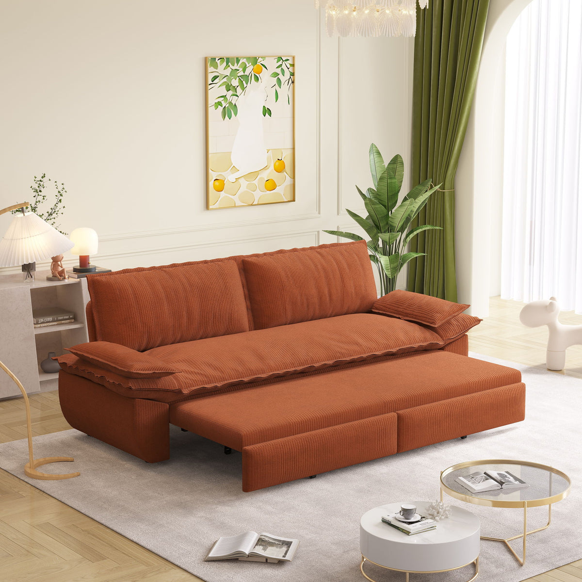Queen Pull Out Sofa Bed, 3 In 1 Convertible Sleeper Sofa