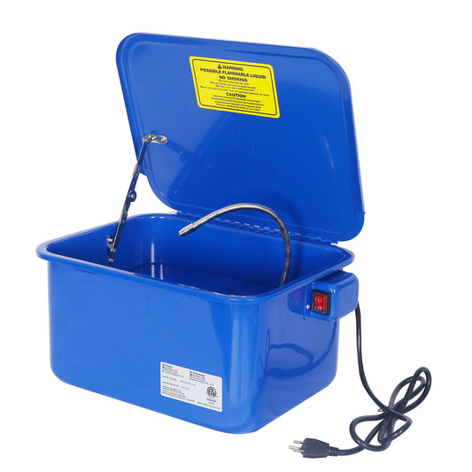 Benchtop Parts Washer With 110V Pump, 3.5 Gallon Capacity - Blue