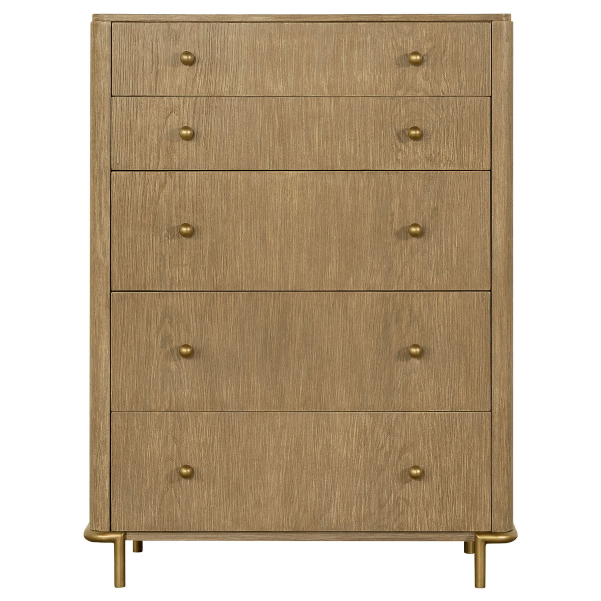 Stevie - Rectangular 5 Drawer Chest - Sand