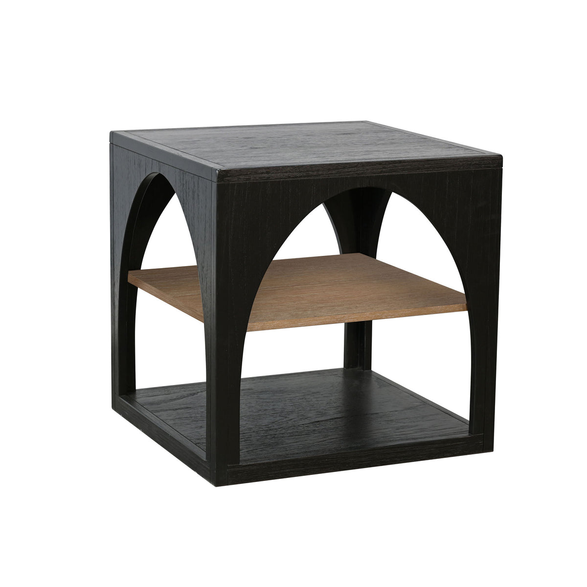 Modern - Wood Table With Arched Open Shelf Design