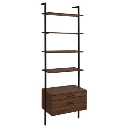 Wendell - 4 Shelf Storage Wall Bookshelf - Walnut
