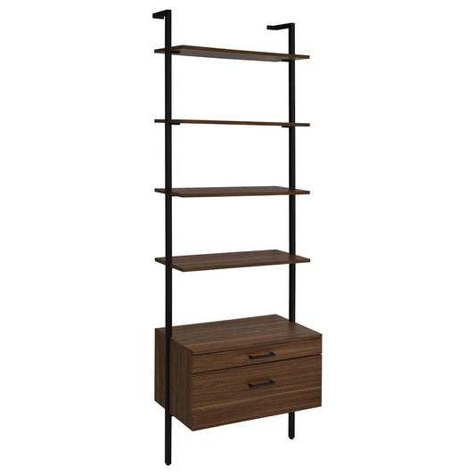 Wendell - 4 Shelf Storage Wall Bookshelf - Walnut