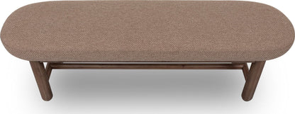 Astor - Oval Upholstered Bench - Wheat Bread / Claystone