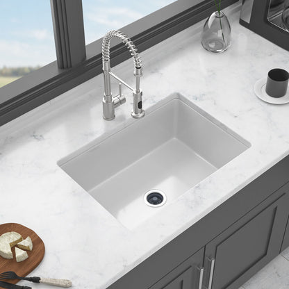Rectangular Deep Single Bowl, Kitchen Sink With Dual Mount Installation
