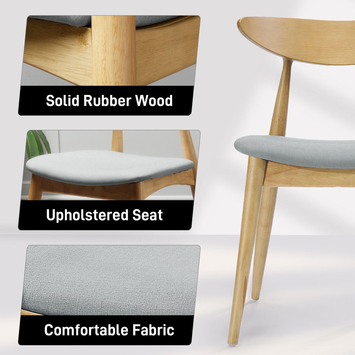 Ergonomic Back Dining Chairs (Set of 2)
