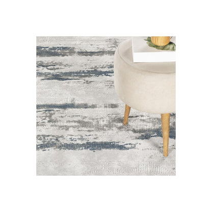 Geometrix - 5'3" X 7'3" Area Rug & Geometric 3D Effect - Ivory / Gray - Polyester