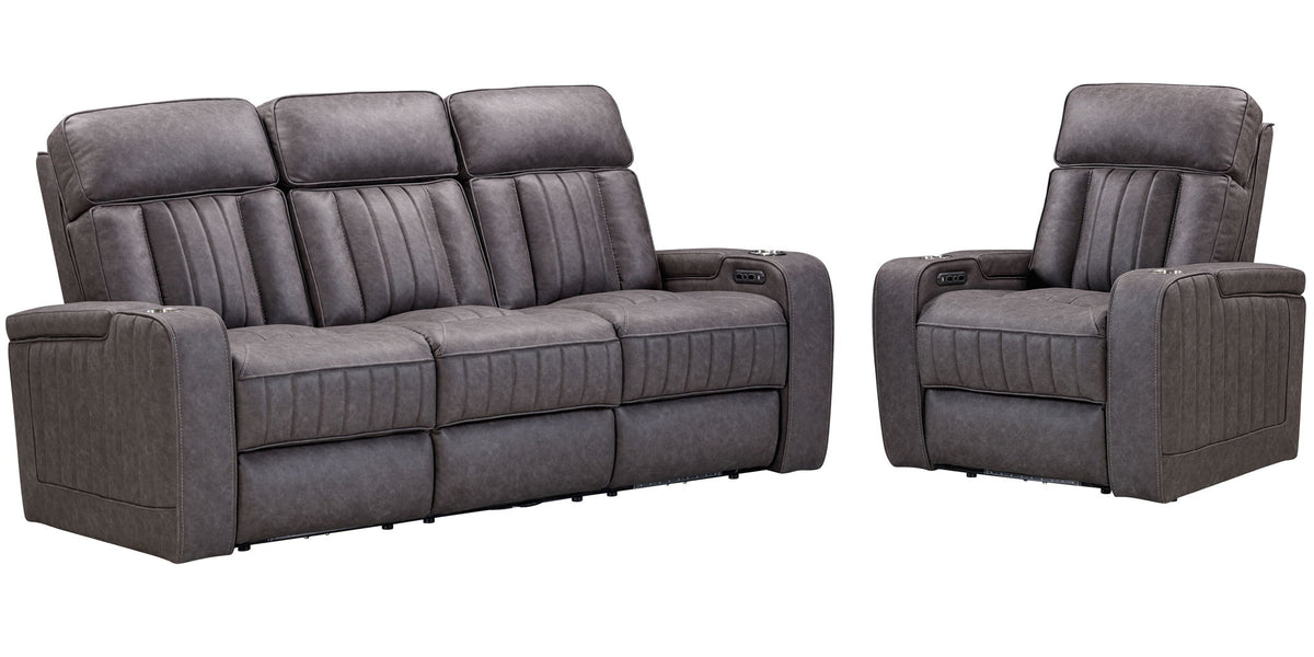 Equinox - Fabric Power Reclining Sofa And Recliner - Mercury