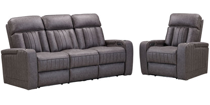 Equinox - Fabric Power Reclining Sofa And Recliner - Mercury