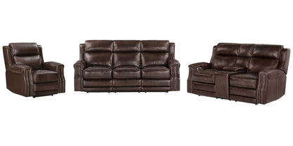 Hensley - Power Reclining Sofa Loveseat And Recliner - Smooth Espresso