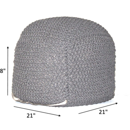 Semi Rounded Pouf, Cable Knitted, Perfect Seating