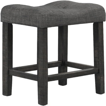 Transitional Style Counter Height Dining Stool With Footrest (Set of 2)