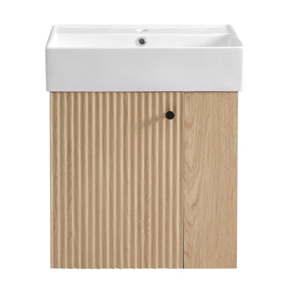 Modern Floating Bathroom Vanity With Ceramic Basin Perfect For Small Bathrooms